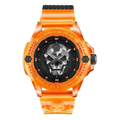 Pre-owned Philipp Plein Men's Watch Pwwaa0824 Orange The $kull Scuba Duba Edition