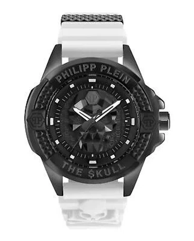 Pre-owned Philipp Plein Mens Black 44mm Strap Fashion Watch