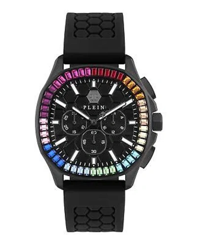 Pre-owned Philipp Plein Mens Black 44mm Strap Fashion Watch
