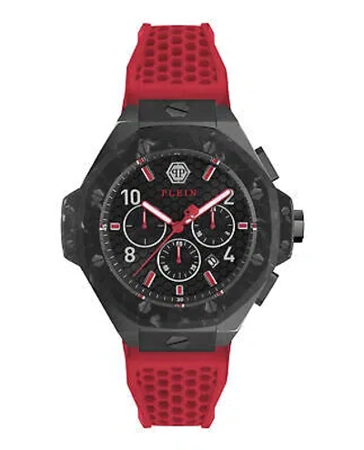 Pre-owned Philipp Plein Mens Black 46mm Strap Fashion Watch
