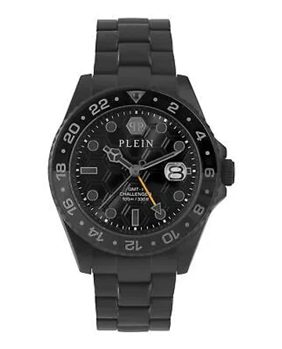 Pre-owned Philipp Plein Mens Gmt-i Challenger Black 44mm Bracelet Fashion Watch