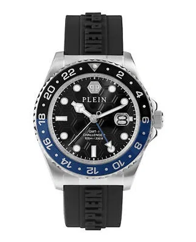 Pre-owned Philipp Plein Mens Gmt-i Challenger Stainless Steel 44mm Strap Fashion Watch