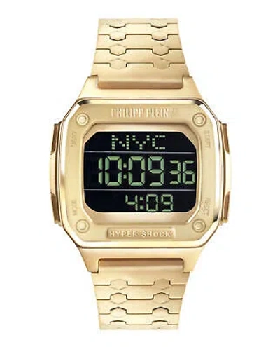 Pre-owned Philipp Plein Mens Hyper $hock Ip Yellow Gold 44mm Bracelet Fashion Watch