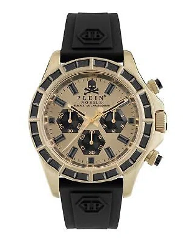 Pre-owned Philipp Plein Mens Ip Beige 43mm Strap Fashion Watch