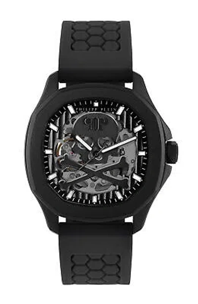 Pre-owned Philipp Plein Mens Ip Black 42mm Strap Fashion Watch