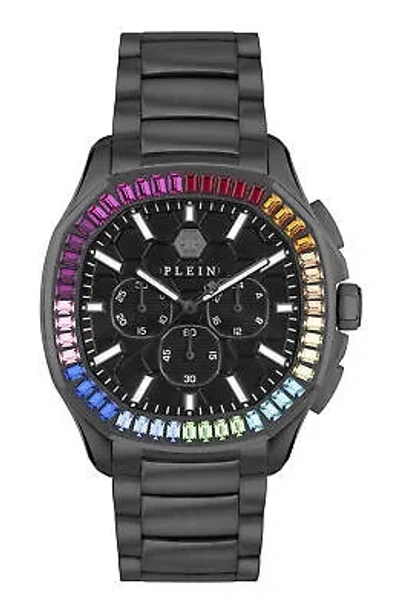 Pre-owned Philipp Plein Mens Ip Black 44mm Bracelet Fashion Watch