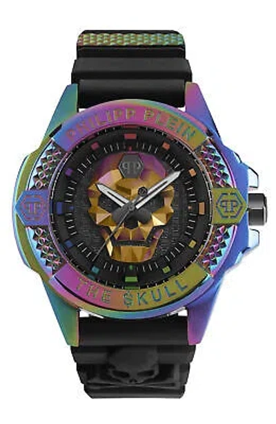 Pre-owned Philipp Plein Mens Ip Rainbow 44mm Strap Fashion Watch