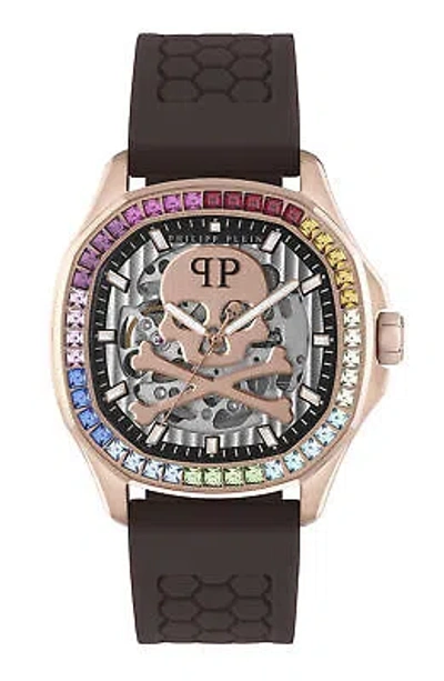 Pre-owned Philipp Plein Mens Ip Rose Gold 42mm Strap Fashion Watch