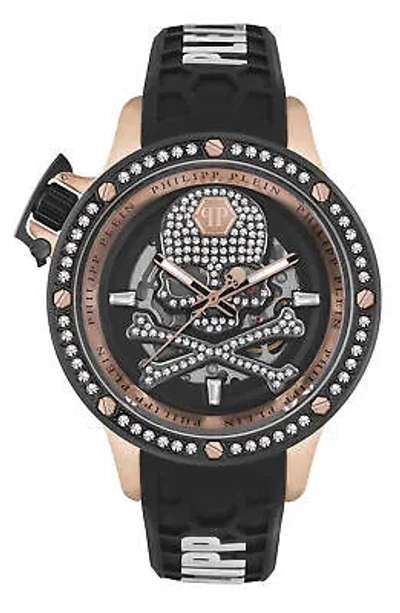 Pre-owned Philipp Plein Mens Ip Rose Gold 46mm Strap Fashion Watch