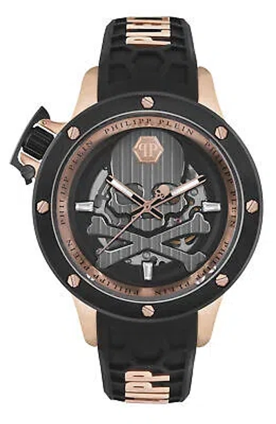 Pre-owned Philipp Plein Mens Ip Rose Gold 46mm Strap Fashion Watch