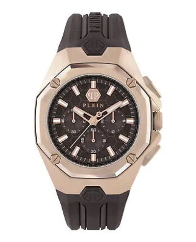 Pre-owned Philipp Plein Mens Octagon Rosegold 44mm Strap Fashion Watch