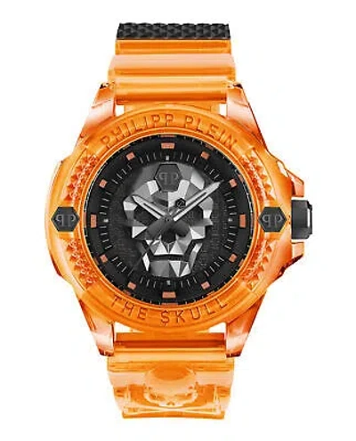 Pre-owned Philipp Plein Mens Orange 44mm Strap Fashion Watch