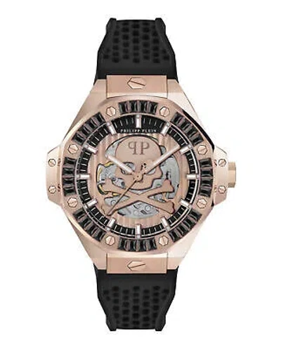 Pre-owned Philipp Plein Mens Rosegold 46mm Strap Fashion Watch