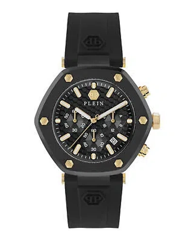 Pre-owned Philipp Plein Mens The Hexagon Black 42mm Strap Fashion Watch