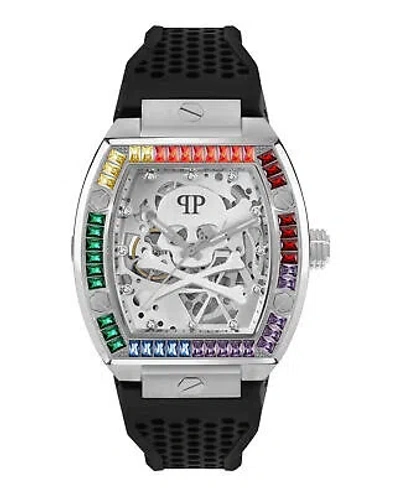 Pre-owned Philipp Plein Mens The $keleton Stainless Steel 44mm Strap Fashion Watch