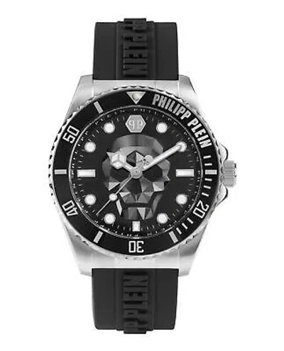 Pre-owned Philipp Plein Mens The $kull Stainless Steel 44mm Strap Fashion Watch