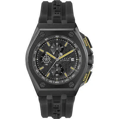 Pre-owned Philipp Plein Mens Wristwatch  Extreme Pwgaa0221 Chrono Silicone Black