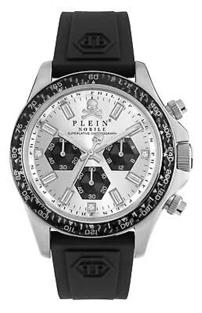 Pre-owned Philipp Plein Mens Wristwatch  Nobile Racing Pwvaa0523 Chrono Silicone Black