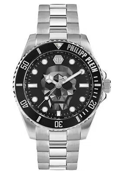 Pre-owned Philipp Plein Mens Wristwatch  Skull Diver Pwoaa0522 Stainless Steel Black