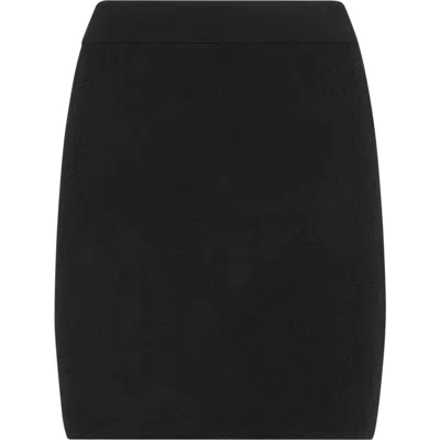 Philipp Plein Merino Wool Mini Skirt Jacquard Monogram Women In Black