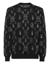 Philipp Plein Ls Jacquard Monogram Jumper In Multi
