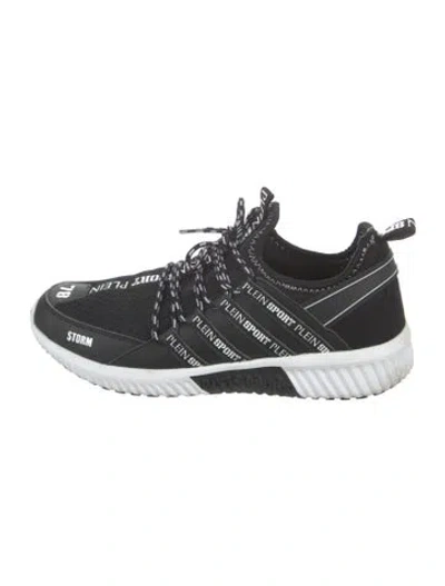 Pre-owned Philipp Plein Mesh Printed Sneakers In Black