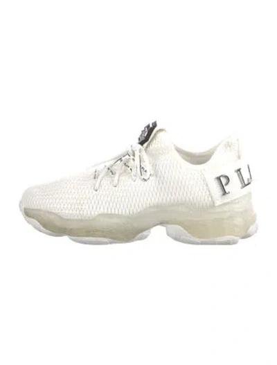 Pre-owned Philipp Plein Mesh Sneakers In White