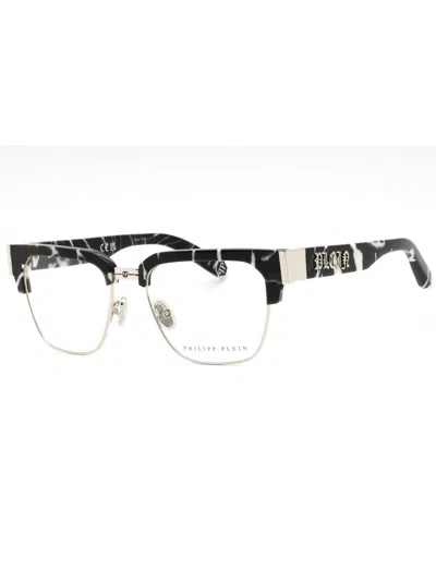 Philipp Plein Metal Rectangular Men's Eyeglasses - Size 50-59.9 In Gray