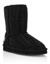 Philipp Plein Mid Flat Boots Stones In Black