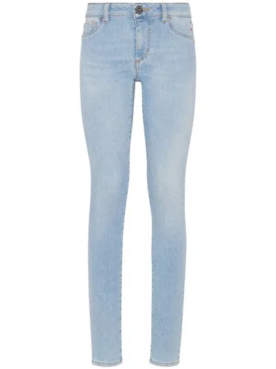 Philipp Plein High-rise Skinny-cut Jeans In Blue