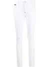 Philipp Plein Embroidered Skull Skinny Jeans In Weiss