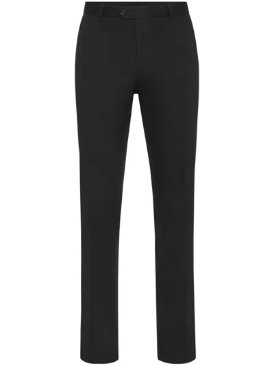 Philipp Plein Mid-rise Slim-fit Chinos In 黑色