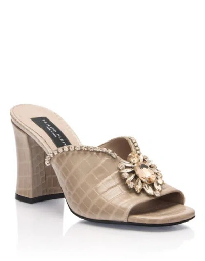 Philipp Plein Mid-heel Platform Sandals Broche Cocco Women In Blue