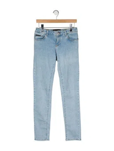 Pre-owned Philipp Plein Mid-rise Skinny Leg Jeans In Blue