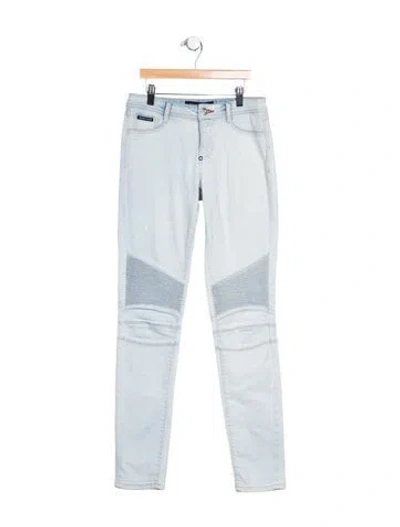 Pre-owned Philipp Plein Mid-rise Skinny Leg Jeans In Blue
