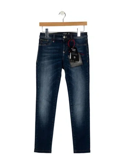 Pre-owned Philipp Plein Mid-rise Skinny Leg Jeans In Blue