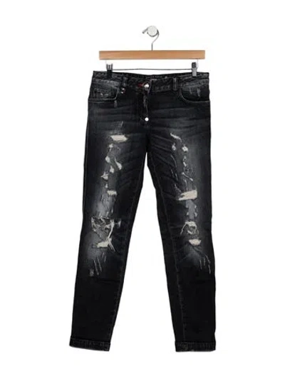 Pre-owned Philipp Plein Mid-rise Skinny Leg Jeans In Blue