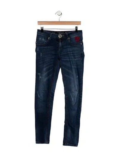 Pre-owned Philipp Plein Mid-rise Skinny Leg Jeans In Blue