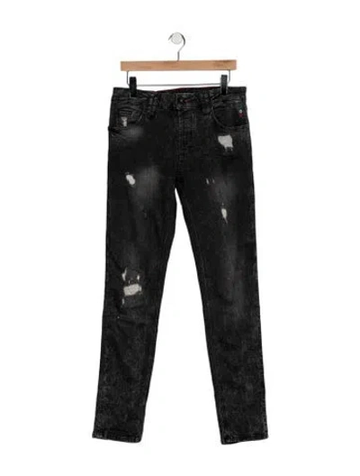 Pre-owned Philipp Plein Mid-rise Skinny Leg Jeans In Grey