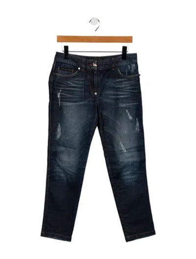 Pre-owned Philipp Plein Mid-rise Straight Leg Jeans In Blue