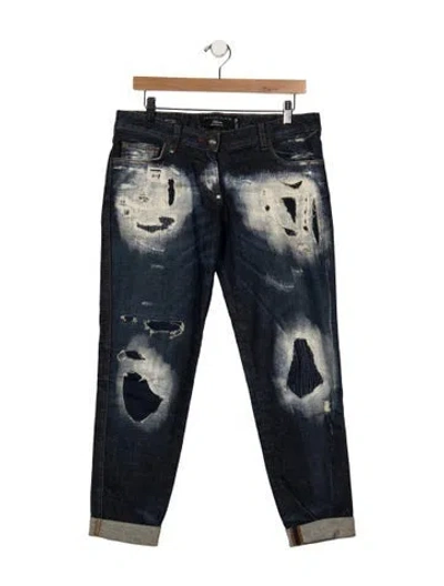 Pre-owned Philipp Plein Mid-rise Straight Leg Jeans In Blue