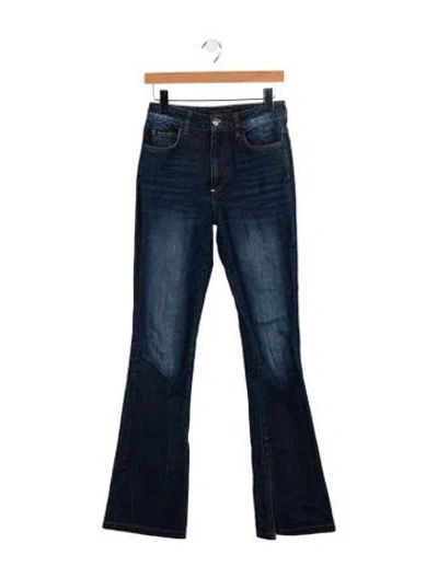 Pre-owned Philipp Plein Mid-rise Wide Leg Jeans In Blue