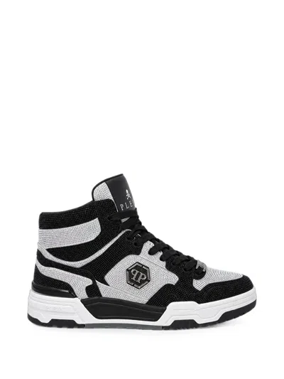 Philipp Plein Mid-top Predator V2 Strass Sneakers In Black