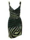 Philipp Plein 'mini Dress Crystal' In Green