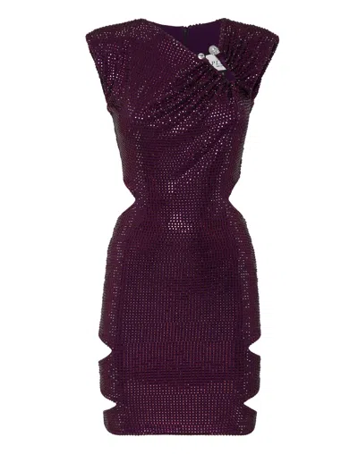 Philipp Plein Mini Dress Crystal In Red