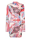 Philipp Plein Ls Colorful Circus Mock-neck Minidress In Multi
