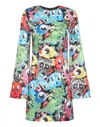 Philipp Plein Mini Dress Ls Monsters In Multi