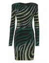Philipp Plein Mini Dress Ls With Crystals In Multi