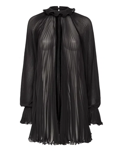 Philipp Plein Mini Dress Plisse In Black