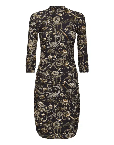 Philipp Plein Mini Dress Scorpion In Multi